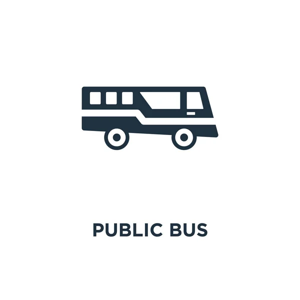 Icono Del Autobús Público Ilustración Vectorial Negra Símbolo Autobús Público — Vector de stock