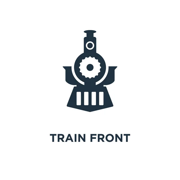 Tåg Fram Ikonen Svart Fyllt Vektorillustration Tåg Front Symbol Vit — Stock vektor