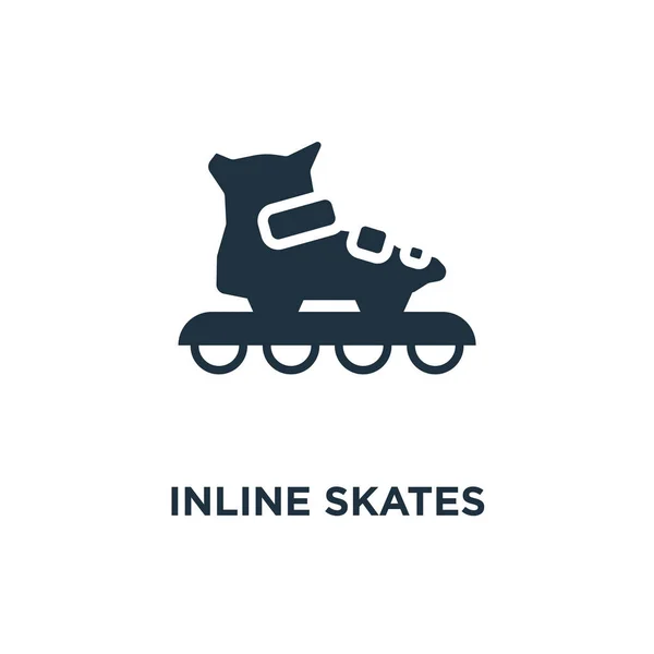 Inline Skates Icon Black Filled Vector Illustration Inline Skates Symbol — Stock Vector