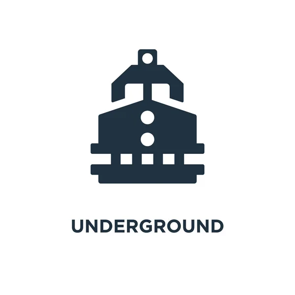 Underground Icon Black Filled Vector Illustration Underground Symbol White Background — Stock Vector