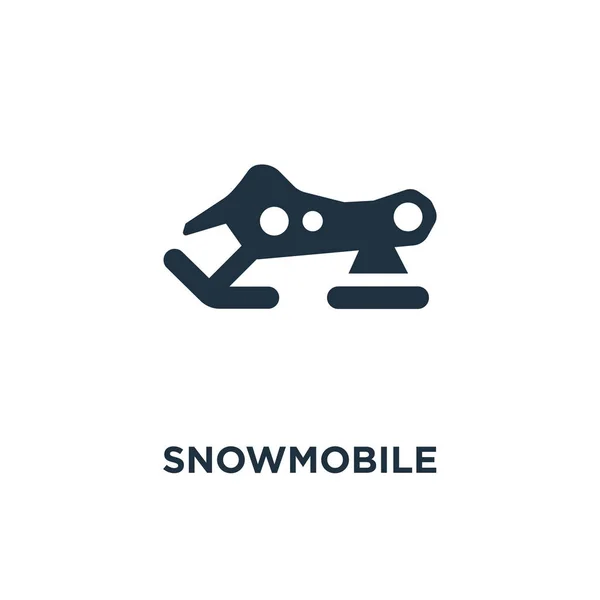 Ícone Neve Móvel Ilustração Vetorial Cheia Preto Snowmobile Símbolo Fundo — Vetor de Stock