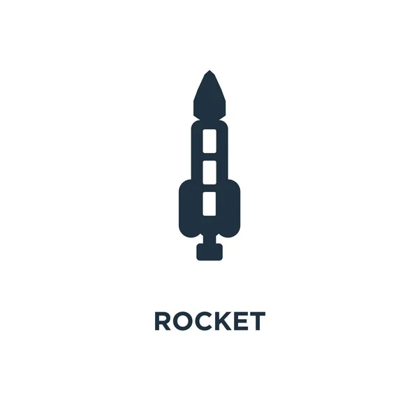Ikona Rakiet Black Wypełnione Ilustracji Wektorowych Rocket Symbol Białym Tle — Wektor stockowy
