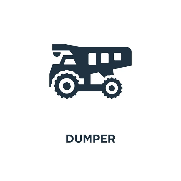 Icône Décharge Illustration Vectorielle Remplie Noir Symbole Dumper Sur Fond — Image vectorielle