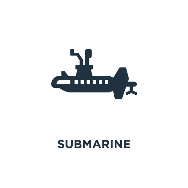 Значок Подводной Лодки Черная Заполненная Векторная Иллюстрация Символ Подводной Лодки — стоковый вектор