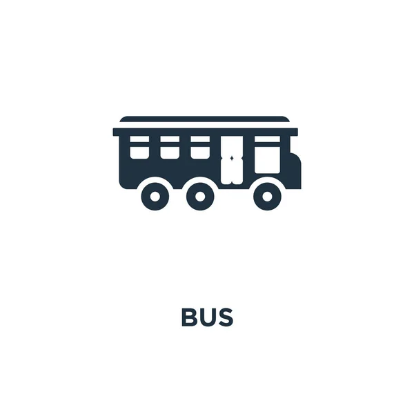 Icono Del Autobús Ilustración Vectorial Negra Símbolo Autobús Sobre Fondo — Vector de stock