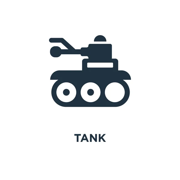 Ikonu Tanku Černé Plné Vektorové Ilustrace Tank Symbol Bílém Pozadí — Stockový vektor