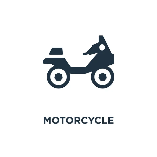 Icono Motocicleta Ilustración Vectorial Negra Símbolo Motocicleta Sobre Fondo Blanco — Archivo Imágenes Vectoriales