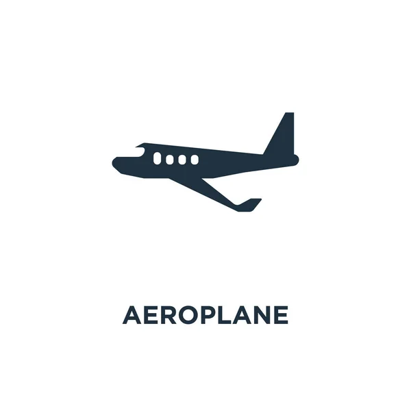 Icône Avion Illustration Vectorielle Remplie Noir Symbole Avion Sur Fond — Image vectorielle