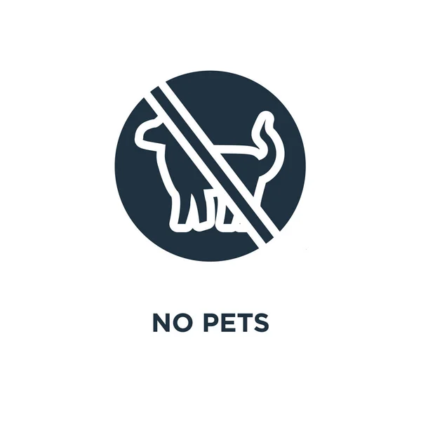 没有宠物图标 黑色填充矢量图 白色背景上没有宠物标志 可用于网络和移动 — 图库矢量图片