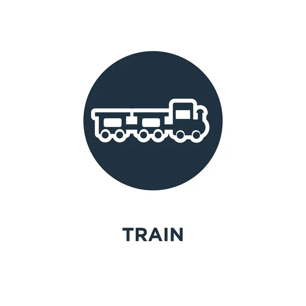 Tåg Ikonen Svart Fyllt Vektorillustration Tåg Symbol Vit Bakgrund Kan — Stock vektor