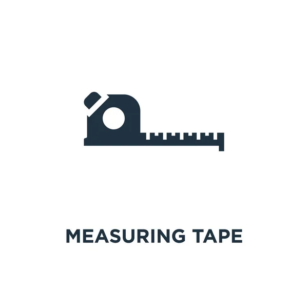 Measuring Tape Icon Black Filled Vector Illustration Measuring Tape Symbol — Stock Vector