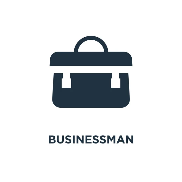 Businessman Portfolio Icon Black Filled Vector Illustration Businessman Portfolio Symbol — Stock Vector