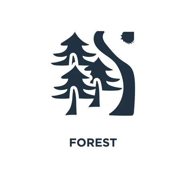 Icône Forêt Illustration Vectorielle Remplie Noir Symbole Forêt Sur Fond — Image vectorielle