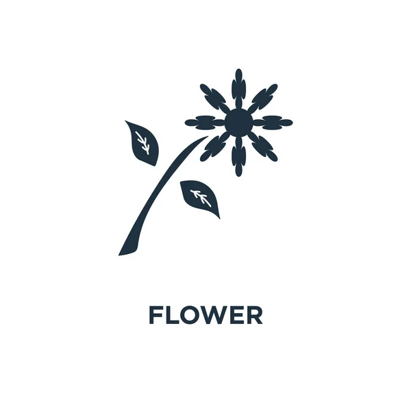 Icône Fleur Illustration Vectorielle Remplie Noir Symbole Fleur Sur Fond — Image vectorielle