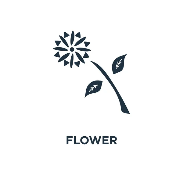 Icono Flor Ilustración Vectorial Negra Símbolo Flor Sobre Fondo Blanco — Vector de stock