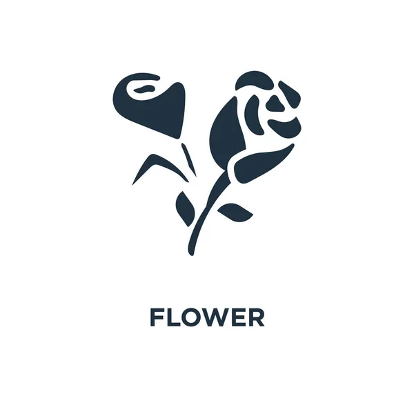 Blumensymbol Schwarz Gefüllte Vektorabbildung Blumensymbol Auf Weißem Hintergrund Web Und — Stockvektor