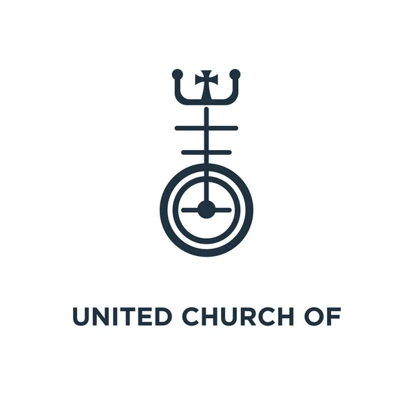 Icône Église Unie Christ Illustration Vectorielle Remplie Noir Symbole Église — Image vectorielle