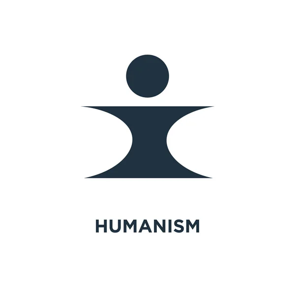 Icono Del Humanismo Ilustración Vectorial Negra Símbolo Del Humanismo Sobre — Archivo Imágenes Vectoriales