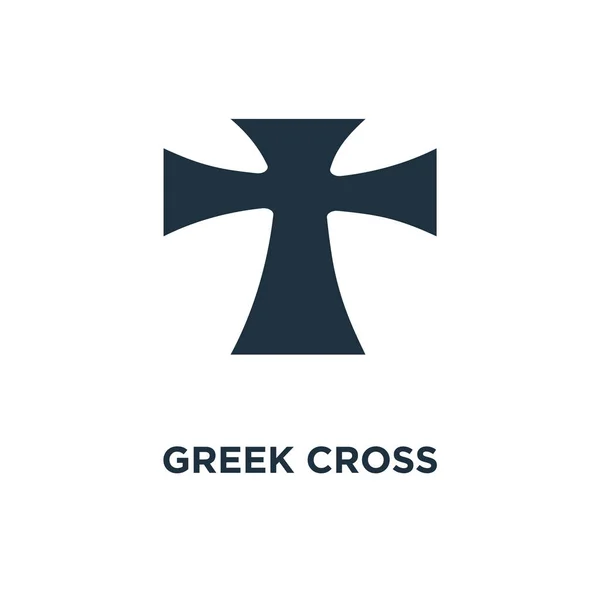 Croix Grecque Icône Illustration Vectorielle Remplie Noir Croix Grecque Symbole — Image vectorielle