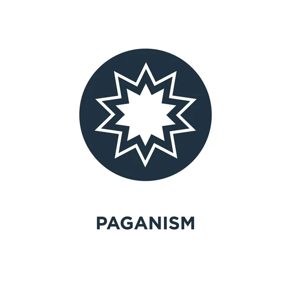 Icono Del Paganismo Ilustración Vectorial Negra Símbolo Paganismo Sobre Fondo — Vector de stock