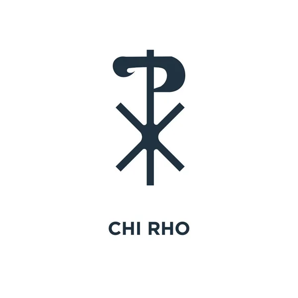 Chi Rho Pictogram Zwarte Gevuld Vectorillustratie Chi Rho Symbool Witte — Stockvector