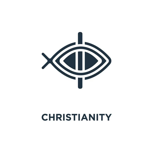 Kristendomen Ikonen Svart Fyllt Vektorillustration Kristendomen Symbol Vit Bakgrund Kan — Stock vektor
