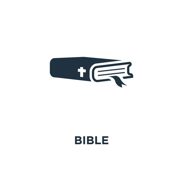聖書のアイコン ブラックは ベクター グラフィックを充填しました 白い背景の上の聖書のシンボルです Web およびモバイル使うことが — ストックベクタ