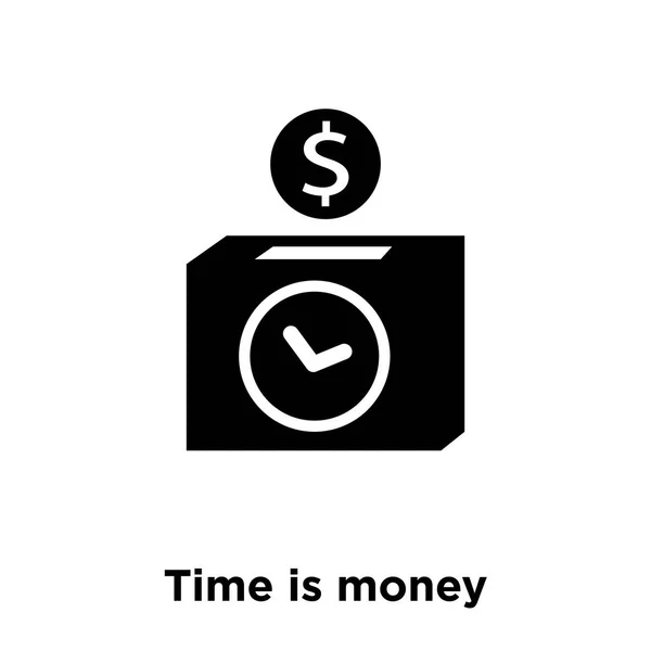 Čas Peníze Ikona Vektor Izolovaných Bílém Pozadí Logo Koncept Času — Stockový vektor