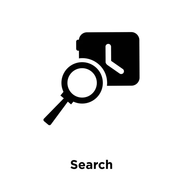 白い背景に 透明な背景の検索記号のロゴのコンセプトに分離された検索アイコン ベクトルいっぱい黒い記号 — ストックベクタ