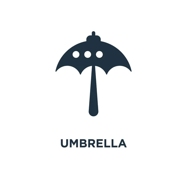 Umbrella Icon Black Filled Vector Illustration Umbrella Symbol White Background — Stock Vector