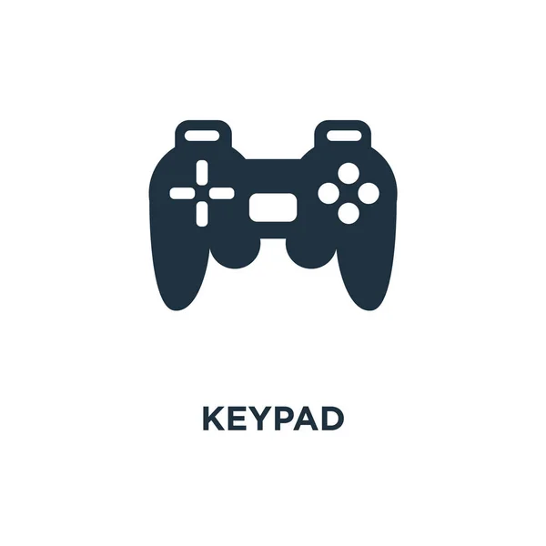 Keypad Icon Black Filled Vector Illustration Keypad Symbol White Background — Stock Vector