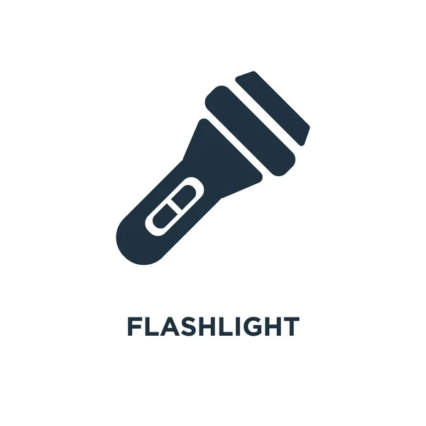 Ícone Lanterna Ilustração Vetorial Cheia Preto Símbolo Lanterna Fundo Branco — Vetor de Stock