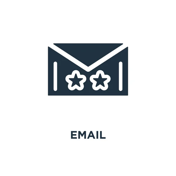 Mailpictogram Zwarte Gevuld Vectorillustratie Mail Symbool Witte Achtergrond Kan Worden — Stockvector