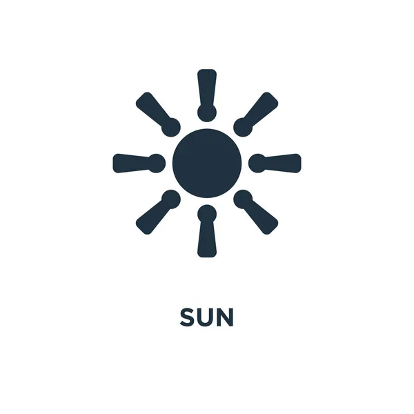 Sun Icon Black Filled Vector Illustration Sun Symbol White Background — Stock Vector