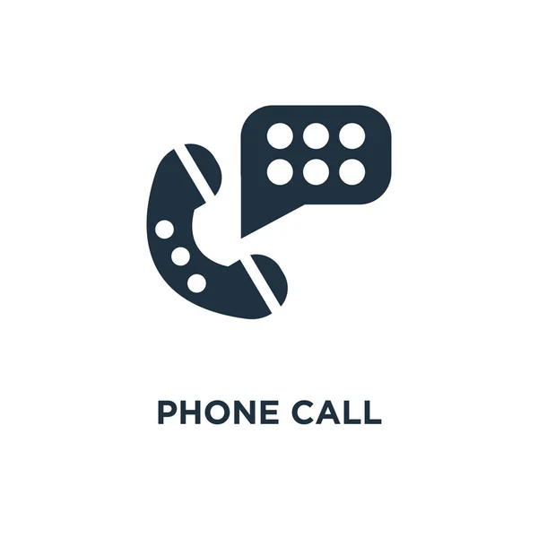 Telefonhívás Kezdeményezése Ikonra Fekete Töltött Vektoros Illusztráció Telefonhívás Szimbólum Fehér — Stock Vector
