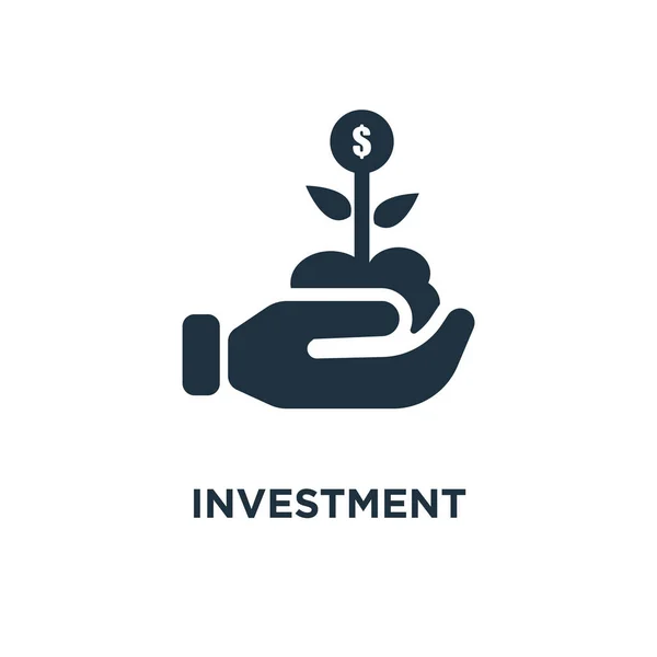 Yatırım Simgesi Siyah Vektör Çizim Dolu Beyaz Arka Plan Yatırım — Stok Vektör