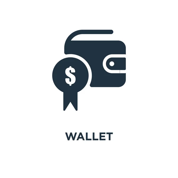 Wallet Icon Black Filled Vector Illustration Wallet Symbol White Background — Stock Vector