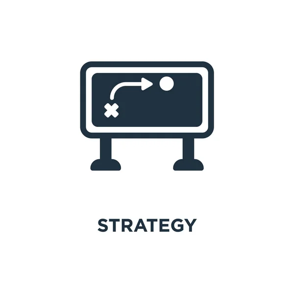 Ícone Estratégia Ilustração Vetorial Cheia Preto Símbolo Estratégia Fundo Branco — Vetor de Stock