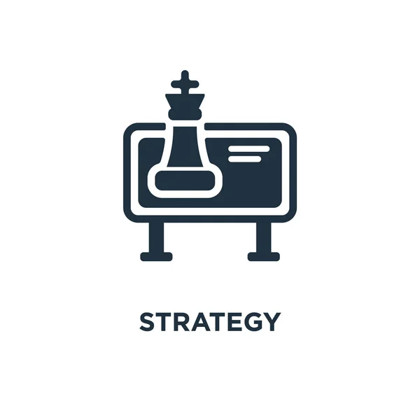 Ícone Estratégia Ilustração Vetorial Cheia Preto Símbolo Estratégia Fundo Branco — Vetor de Stock