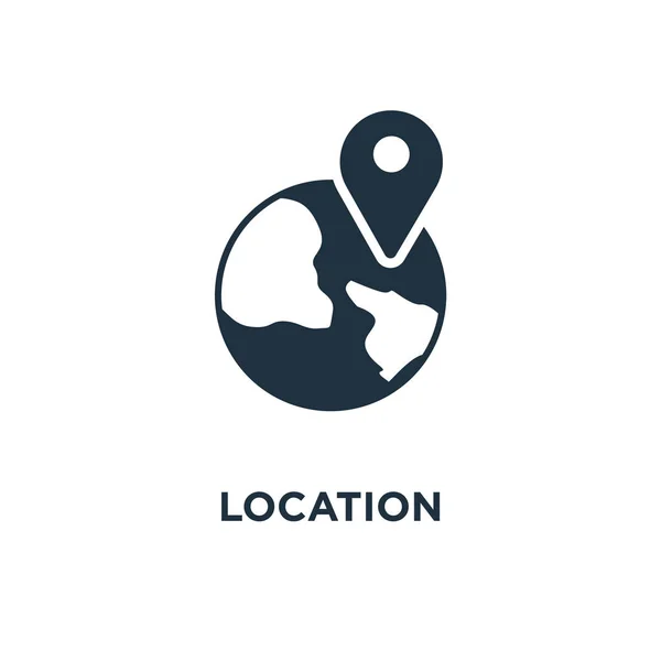 Location Icon Black Filled Vector Illustration Location Symbol White Background — Stock Vector