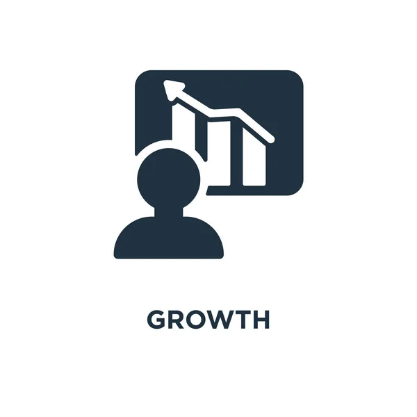 Wachstumsikone Schwarz Gefüllte Vektorabbildung Wachstumssymbol Auf Weißem Hintergrund Web Und — Stockvektor