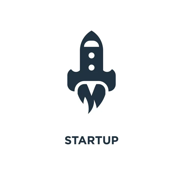 Start Symbol Schwarz Gefüllte Vektorabbildung Startup Symbol Auf Weißem Hintergrund — Stockvektor