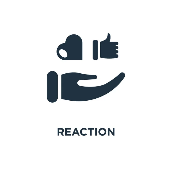 Reakció Ikonra Fekete Töltött Vektoros Illusztráció Reakció Szimbólum Fehér Háttérrel — Stock Vector