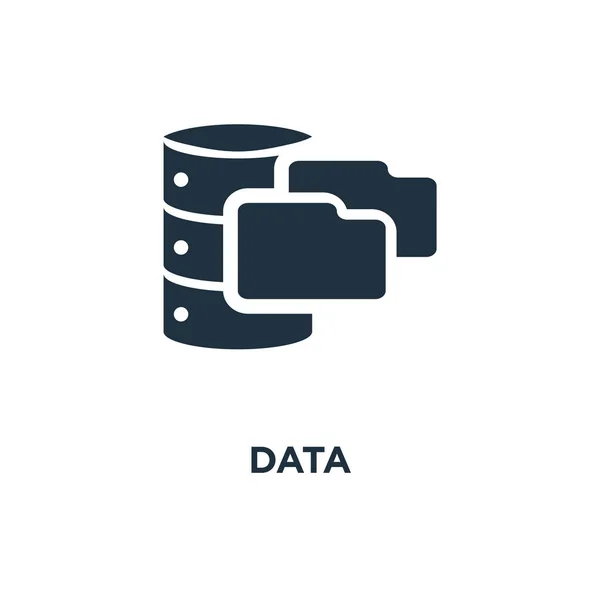 Піктограма Даних Чорні Заповнені Векторні Ілюстрації Символ Даних Білому Тлі — стоковий вектор