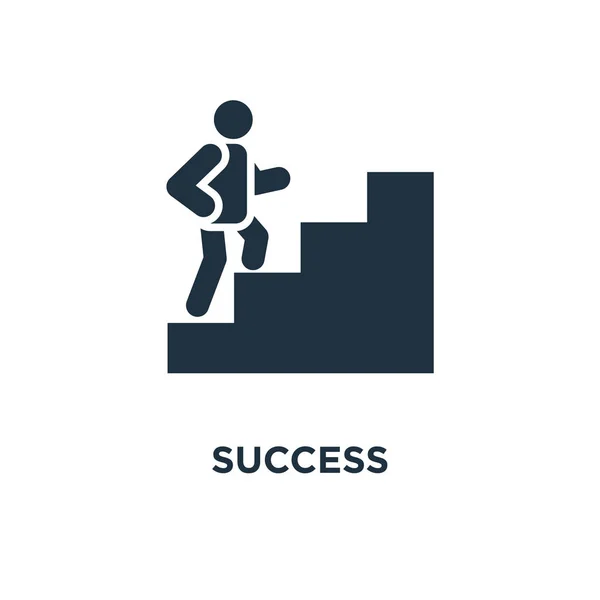 Icona Del Successo Illustrazione Vettoriale Riempita Nera Simbolo Successo Sfondo — Vettoriale Stock