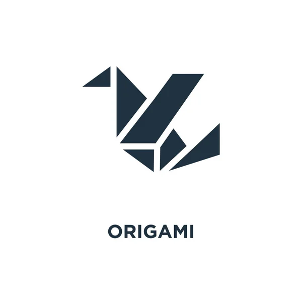 Icono Origami Ilustración Vectorial Negra Símbolo Origami Sobre Fondo Blanco — Vector de stock
