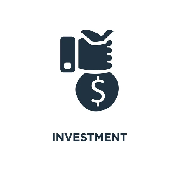 Инвестиционный Символ Черная Заполненная Векторная Иллюстрация Инвестиционный Символ Белом Фоне — стоковый вектор