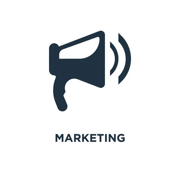 Icona Del Marketing Illustrazione Vettoriale Riempita Nera Simbolo Marketing Sfondo — Vettoriale Stock