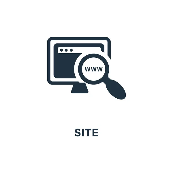 Websitepictogram Zwarte Gevuld Vectorillustratie Site Symbool Witte Achtergrond Kan Worden — Stockvector