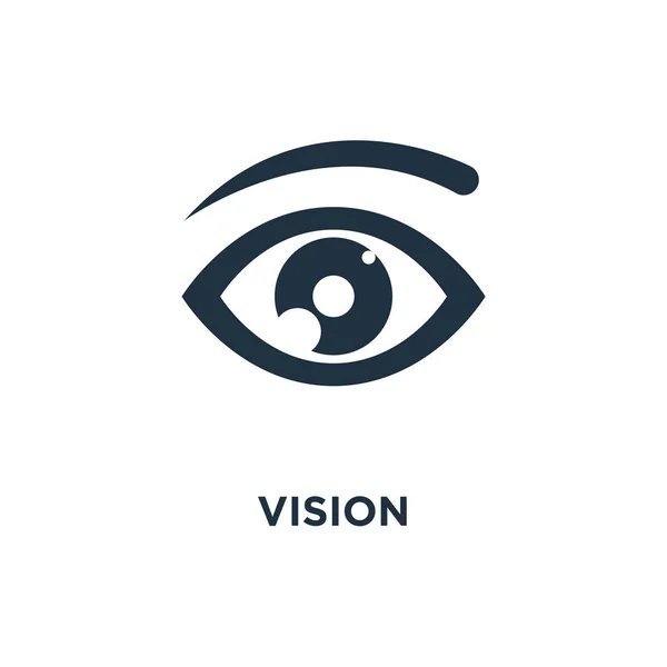 Icône Vision Illustration Vectorielle Remplie Noir Symbole Vision Sur Fond — Image vectorielle